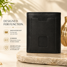 Load image into Gallery viewer, RAVELLO Premium Genuine Leather RFID Blocking Tri-Fold Men's Wallet – 7 Card Slots, 2 ID Windows, Magnetic Closure (STYLE ID #47)