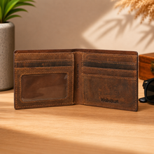 Load image into Gallery viewer, Hunter Genuine Leather Bifold Wallet for Men | 5 Card Slots, ID Window & Cash Compartment (STYLE ID #19)