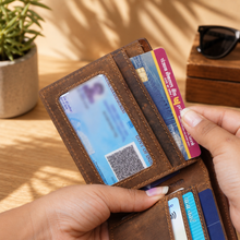 Load image into Gallery viewer, Hunter Genuine Leather Bifold Wallet for Men | 5 Card Slots, ID Window & Cash Compartment (STYLE ID #19)