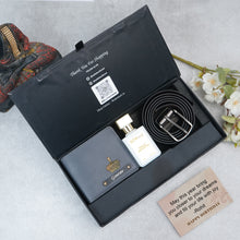 Load image into Gallery viewer, Personalised Gentleman’s Gift Set for Men – Leather Wallet, Belt, Perfume