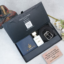 Load image into Gallery viewer, Personalised Gentleman’s Gift Set for Men – Leather Wallet, Belt, Perfume