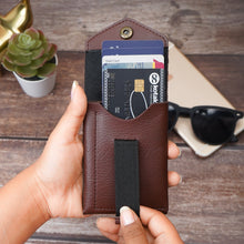 Load image into Gallery viewer, Slim Vegan Leather Pull-Tab Card Holder Wallet for Men & Women | 8 Card Capacity (5 Quick-Access Pull-Tab Slots + 3 Inner Card Slots), Cash Pocket, Button Closure(STYLE ID #43)