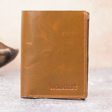 Load image into Gallery viewer, WALLETKART VALENTE Smart RFID Card Holder Wallet for Men | Genuine Leather & Aluminum Pop-Up Wallet | Modern Minimalist EDC Wallet (Style ID #44)