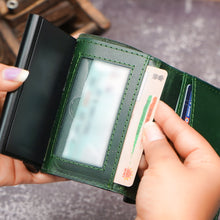 Load image into Gallery viewer, WALLETKART VALENTE Smart RFID Card Holder Wallet for Men | Genuine Leather & Aluminum Pop-Up Wallet | Modern Minimalist EDC Wallet (Style ID #44)