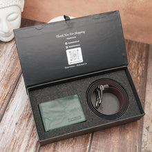 Load image into Gallery viewer, Genuine Crunch Leather Wallet & Belt Combo for Men | Premium Slim Bifold Wallet with Cash Pocket, Card Slots & Matching Leather Belt (STYLE ID #29)