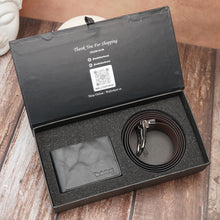 Load image into Gallery viewer, Genuine Crunch Leather Wallet & Belt Combo for Men | Premium Slim Bifold Wallet with Cash Pocket, Card Slots & Matching Leather Belt (STYLE ID #29)