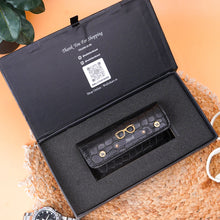 Load image into Gallery viewer, Personalized Croco Texture Eyeglass Case with Custom Name & Charm | Premium Spectacle & Sunglasses Holder with Snap Closure