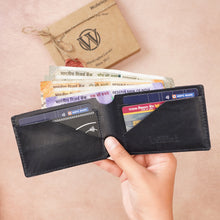 Load image into Gallery viewer, Premium Handmade Genuine Leather Men's Wallet with Name Engarved on metal Plate (STYLE ID #29)