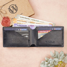 Load image into Gallery viewer, Premium Handmade Genuine Leather Men's Wallet with Name Engarved on metal Plate (STYLE ID #29)