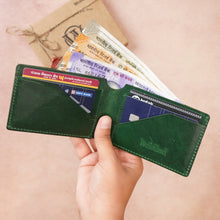 Load image into Gallery viewer, Premium Handmade Genuine Leather Men's Wallet with Name Engarved on metal Plate (STYLE ID #29)