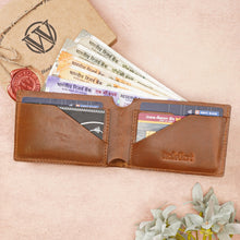 Load image into Gallery viewer, Premium Handmade Genuine Leather Men's Wallet with Name Engarved on metal Plate (STYLE ID #29)