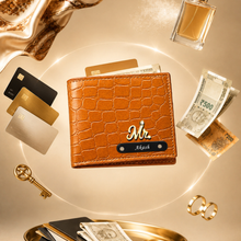 Load image into Gallery viewer, Personalized Couple Clutch & Wallet Gift Set with Custom Name | Premium Croco Texture Gift Combo for Him & Her | Birthday, Anniversary & Wedding Gift
