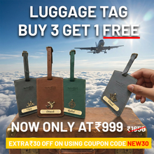 Load image into Gallery viewer, WalletKart Buy 3 Personalised Luggage Tags & Get 1 FREE with Name and Charm