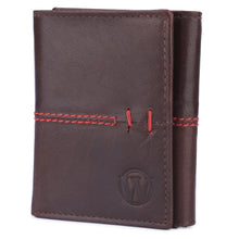Load image into Gallery viewer, Genuine Leather Tri Fold Wallet for Men (Vintage Brown)
