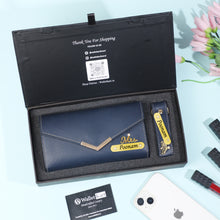 Load image into Gallery viewer, Special Gift for Wife/Girlfriend with name | Leather Women's Clutch with Matching Keychain