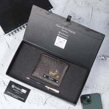 Load image into Gallery viewer, Personalized Crocodile Leather Name Men's Wallet and Pen | Best Customised 2-in1 Gift Combo For Boyfriend Husband Father And Son on Birthday & Anniversary