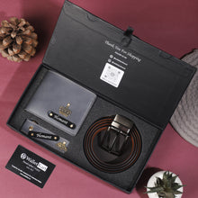 Load image into Gallery viewer, Personalized Leather Essentials – Men's Wallet, Belt & Keychain 3 in 1 Combo for boyfriend , Husband on Birthday