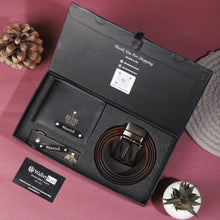 Load image into Gallery viewer, Personalized Leather Essentials – Men's Wallet, Belt & Keychain 3 in 1 Combo for boyfriend , Husband on Birthday