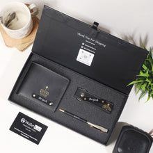 Load image into Gallery viewer, The Classic Trio Combo Personalized Wallet, Pen & Keychain Gift Set for Him