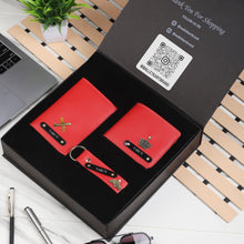 Load image into Gallery viewer, Personalized Leather Men's Wallet,Passport Cover,Keychain Engraved Black Name Plate With Name and Charm | Customised 3 In 1 Gift Combo For Boyfriend Husband & Father On Birthday and Anniversary