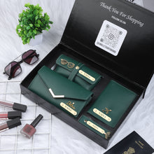 Load image into Gallery viewer, Personalized Gift Combo for Women | 4-in-1 Customized Leather Clutch Set with Name