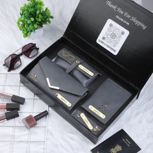 Load image into Gallery viewer, Personalized Gift Combo for Women | 4-in-1 Customized Leather Clutch Set with Name