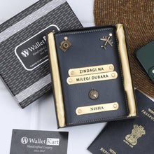 Load image into Gallery viewer, Personalized Passport Cover with Name & Charm (ZINDAGI NA MILEGI DOBARA )
