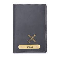 Load image into Gallery viewer, Personalized Leather Name Passport Cover with Charm For Family (Pack Of 4)