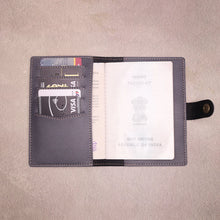 Load image into Gallery viewer, Premium Couple Passport Cover Gift Set – Personalized with Name & Charm on Leather Strip with Golden Foil