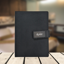 Load image into Gallery viewer, Personalized Genuine Leather Name Men's Wallet Metal Keychain Belt Pen Diary Perfume and H2GO Bottle | (STYLE ID #22)