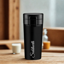 Load image into Gallery viewer, Personalized Vacuum Insulated Stainless Steel Coffee Travel Mug | Black