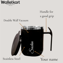 Load image into Gallery viewer, Personalized Vacuum Insulated Stainless Steel Coffee Mug | Black