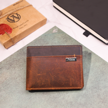 Load image into Gallery viewer, Custom Engraved Handcrafted  Genuine Leather Men’s Wallet | Elegant Gift Choice for Boyfriend Friend Husband Father & Son  (STYLE ID #24)