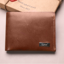 Load image into Gallery viewer, Customized Handcrafted Genuine Leather Men's Wallet, Gift for Boyfriend | Husband ( STYLE ID #23)