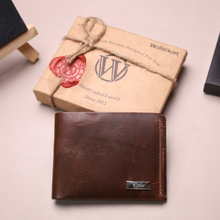 Load image into Gallery viewer, Customized Handcrafted Genuine Leather Men's Wallet, Gift for Boyfriend | Husband ( STYLE ID #23)