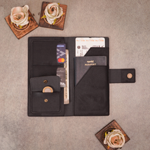 Load image into Gallery viewer, Personalized Travel Wallet with Name & Charm for Men/Women