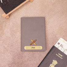 Load image into Gallery viewer, Personalized Couple Passport Cover Combo with Name & Charm