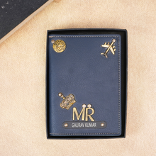 Load image into Gallery viewer, Personalized Leather Name MR. Passport Cover with Charm