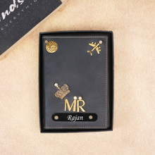Load image into Gallery viewer, Personalized Leather Name MR. Passport Cover with Charm