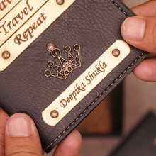 Load image into Gallery viewer, Personalized Leather Name Passport Cover with Charm For Women (WORK SAVE TRAVEL REPEAT)