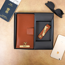 Load image into Gallery viewer, Personalized Travel Wallet with Name & Charm & Get FREE Keychain