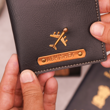Load image into Gallery viewer, Elegant Personalized Passport Case with Name on leather strip with hand embossed