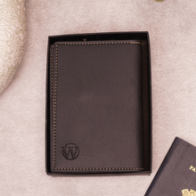 Load image into Gallery viewer, Elegant Personalized Passport Case with Name on leather strip with hand embossed