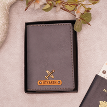 Load image into Gallery viewer, Elegant Personalized Passport Case with Name on leather strip with hand embossed