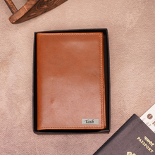 Load image into Gallery viewer, Personalized Genuine Leather Passport Cover with Name
