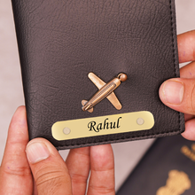Load image into Gallery viewer, Premium Personalized Passport Cover with Name Engarved on Golden Plate