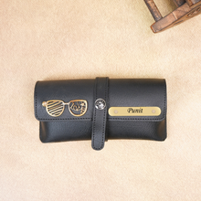 Load image into Gallery viewer, Personalized Leather Name Eyewear Case For Men/Women with Charm