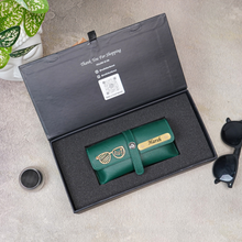 Load image into Gallery viewer, Personalised Leather Name Eyewear Case for Men/Women with Name & Charm
