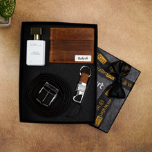 Load image into Gallery viewer, Custom Genuine Leather Men’s Wallet 4 in 1 Combo for Husband Boyfriend (STYLE ID #15)