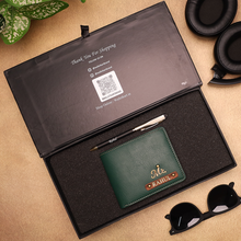 Load image into Gallery viewer, Premium 2-in-1 Gift – Custom Leather Name Wallet and Pen Combo